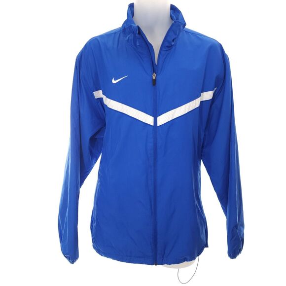 Vintage Nike Windbreaker Jacket Mens XL Blue White Swoosh Vented Sportswear - Picture 2 of 16
